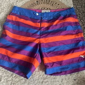 Ted Baker “the worlds your lobster” Blue and Orange Board Shorts Relaxed Fit 4